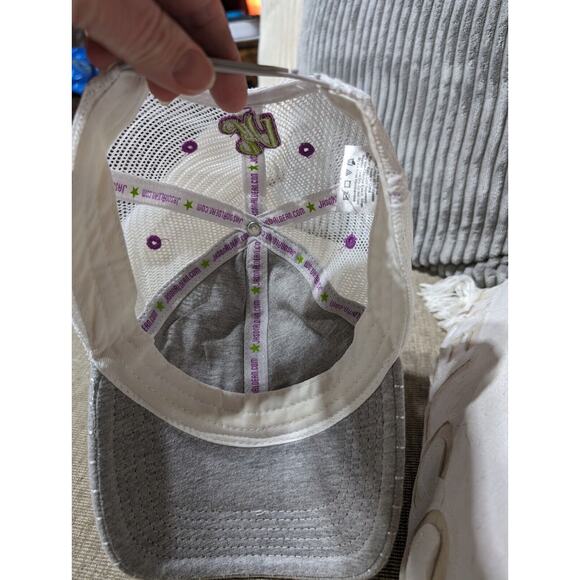 Jason Aldean Distressed Women's Baseball Hat Cap Snapback Mesh Back Pink Grey - Picture 7 of 8